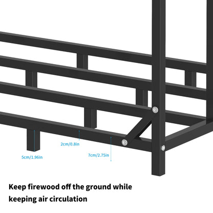 Heavy Duty Outdoor Firewood Log Rack with Cover