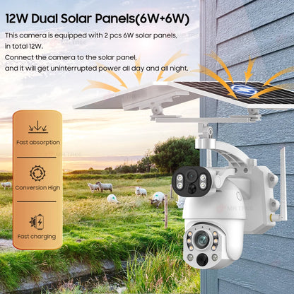 10MP 4G WiFi Solar Security Camera 128GB