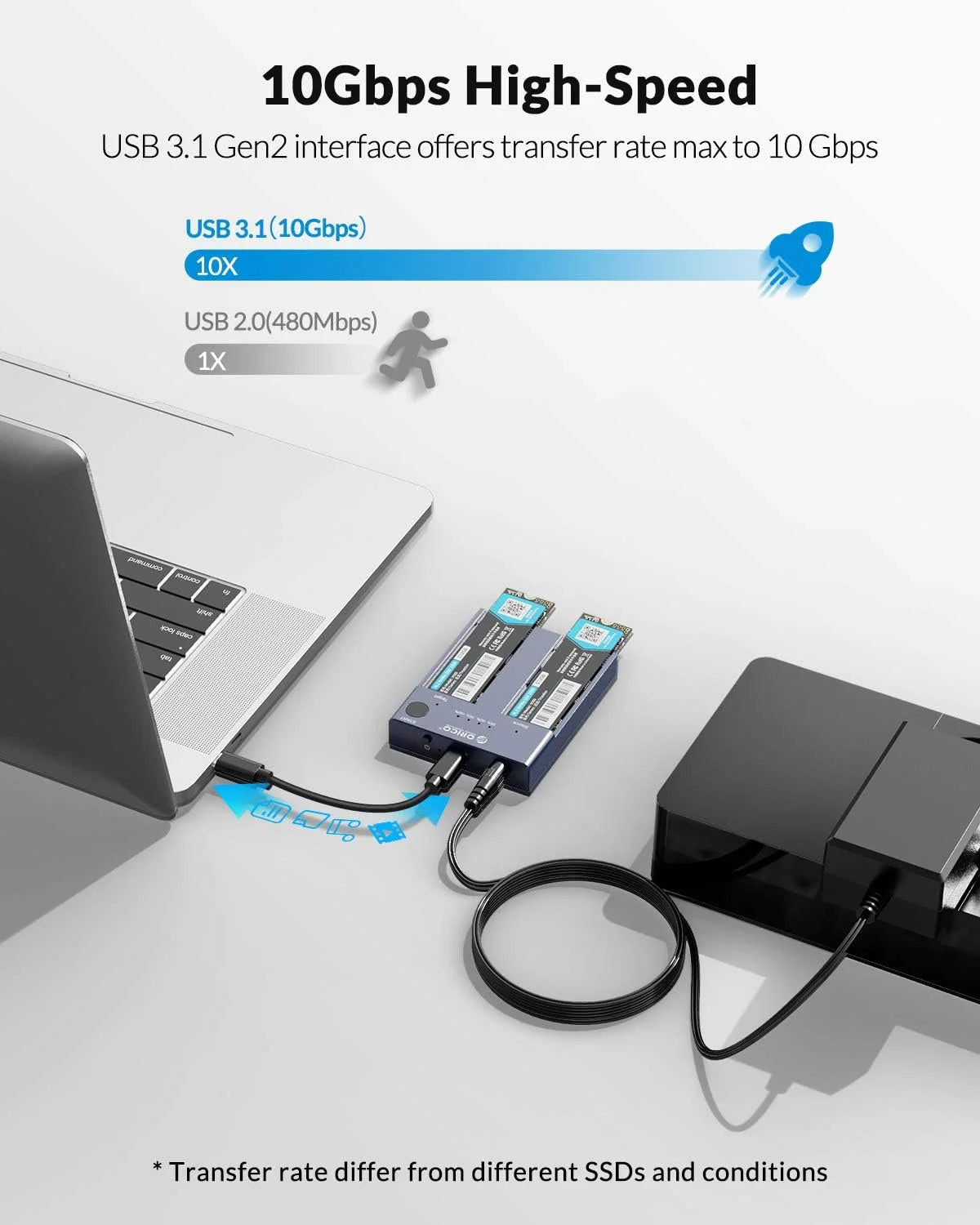 Dual Bay M.2 NVMe SSD Cloner USB-C 8TB