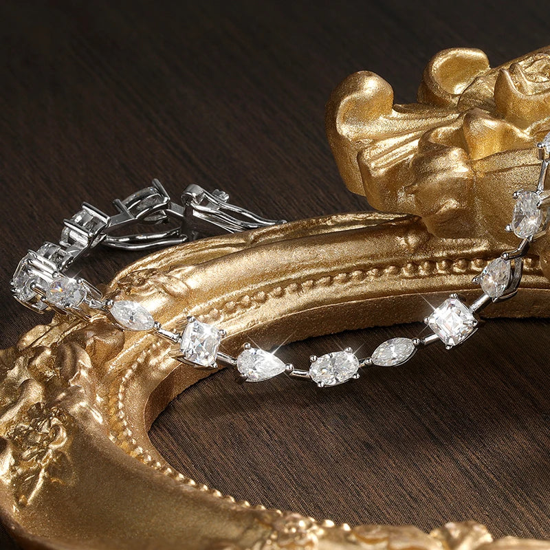 18cm Moissanite Tennis Bracelet 18K Plated