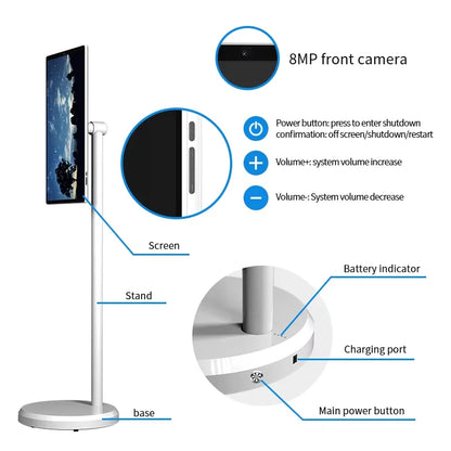 22 Inch Android Touch Screen Smart Display with Floor Stand