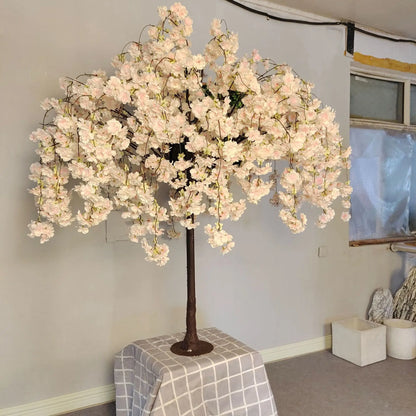 Champagne Cherry Tree Artificial Sakura Plant for Home