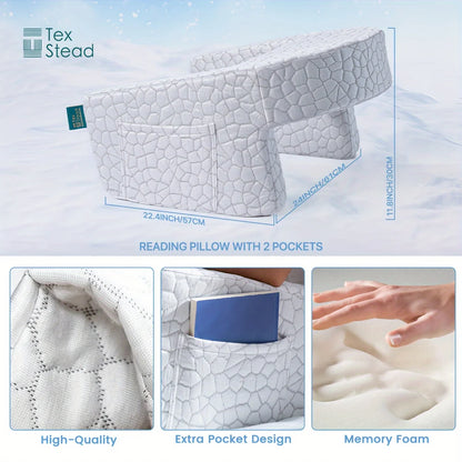White Gaming Armrest Pillow with Memory Foam and Washable Cover
