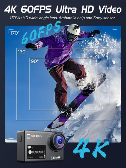 Waterproof 4K Action Camera with Anti-Shake and 5G WiFi