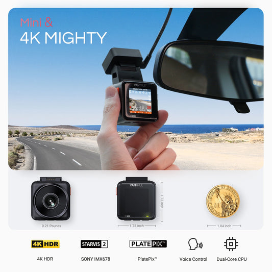 Portable 4K Car DashCam with HDR and GPS 1TB