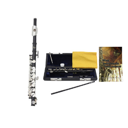 C Key Black Piccolo Flute Set with Carry Case