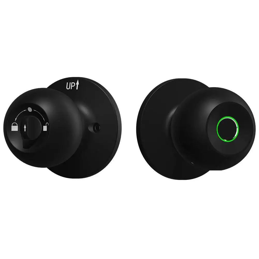 Black Smart Knob Door Lock with App Control