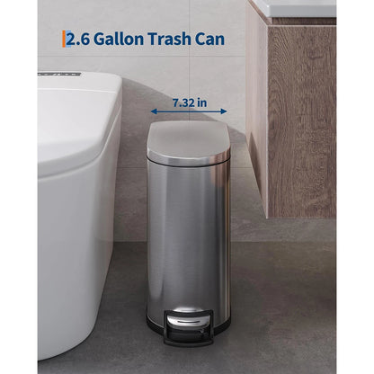 13 Gallon Metal Pedal Kitchen Garbage Bin Black