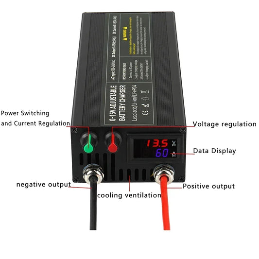 Quick 12V 60A Lifepo4 Battery Charger with Anderson Connector