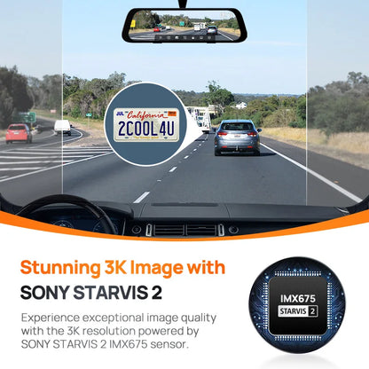 S500 Dash Cam 64GB SD Card 3K Dual HDR