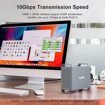 High-Speed 10Gbps Dual Bay External HDD RAID Box