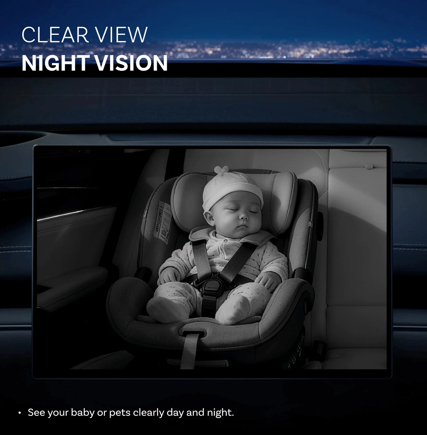 Smart Rear Seat Monitoring Camera with Wireless Car Play