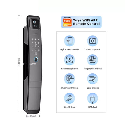 WiFi Fingerprint Smart Door Lock with Face Unlock