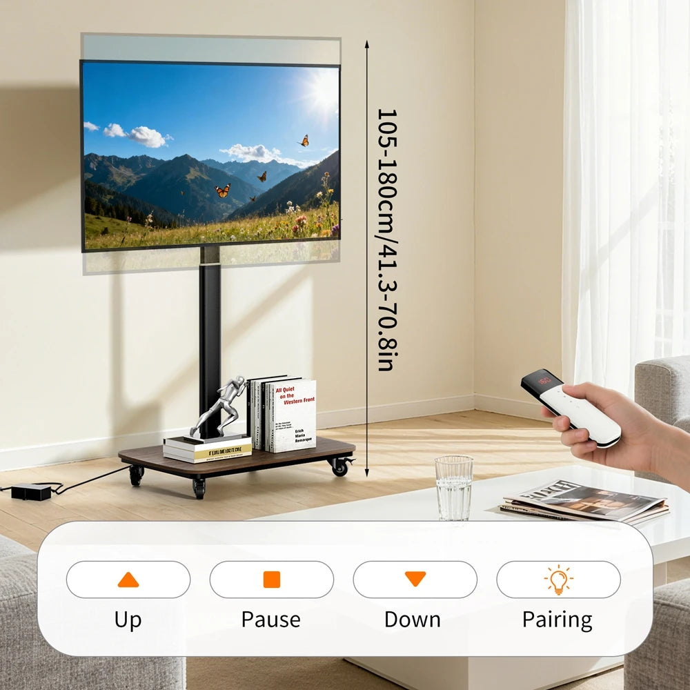Electric Height Adjustable TV Stand 37–77 Inch with Remote