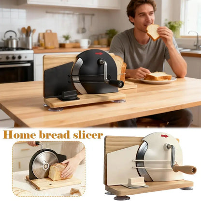 Hand Crank Bread Slicer with Adjustable 5-20mm Thickness
