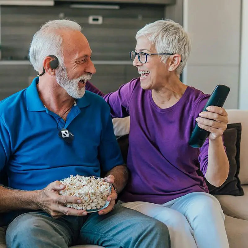 Bone Conduction TV Earphones Built-In Battery Hearing Aid