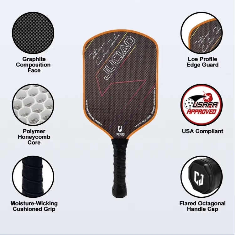Blue Carbon Fiber Pickleball Paddle with Carry Case