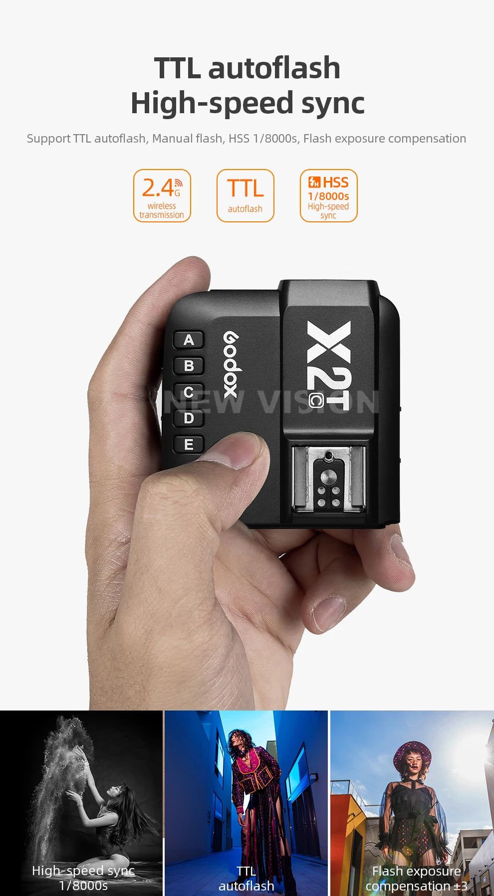 Portable Wireless Flash Trigger for Nikon DSLR/Mirrorless