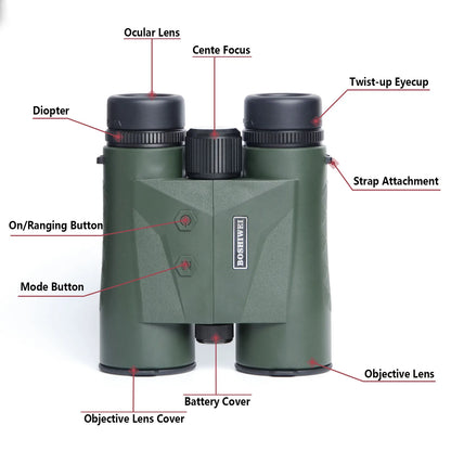 Professional 10×42 Rangefinder Binoculars 2400m