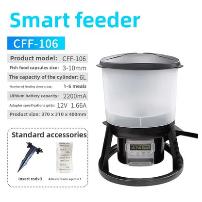 6L Automatic Fish Feeder Battery Powered