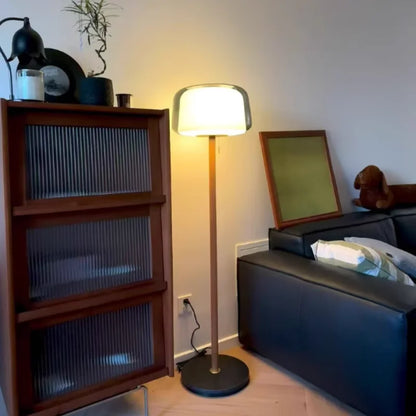 Modern Glass Floor Lamp 148cm Remote Dimmable LED