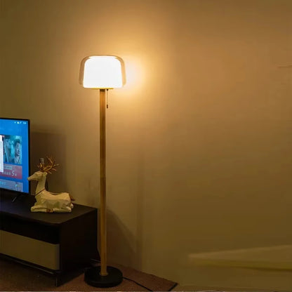 Modern Glass Floor Lamp 148cm Remote Dimmable LED