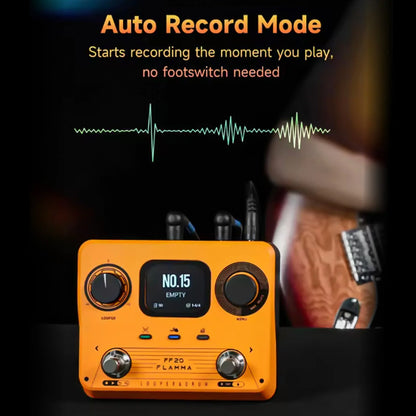 Portable Stereo Looper Pedal with Drum Beats and Headphone Output