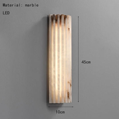 Modern 45cm Natural Marble LED Wall Sconce Warm Glow