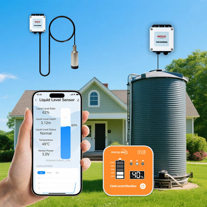 Smart WiFi Water Level Monitor with LCD Temperature Display