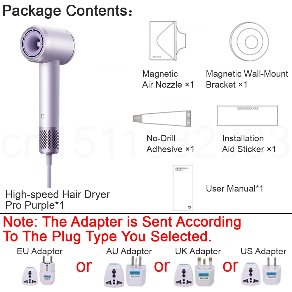 Hair Dryer Pro Purple 8 Modes 50°C Constant Temp