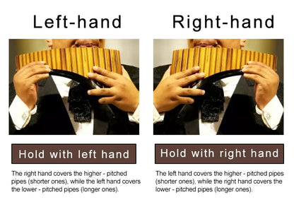 18-Pipe Bamboo Pan Flute F Key Traditional Musical Instrument