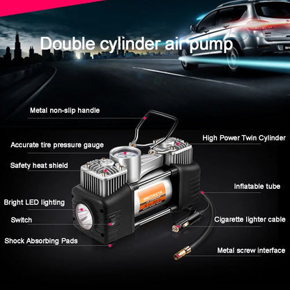 Portable 12V/220V Car & Motorcycle Tyre Inflator