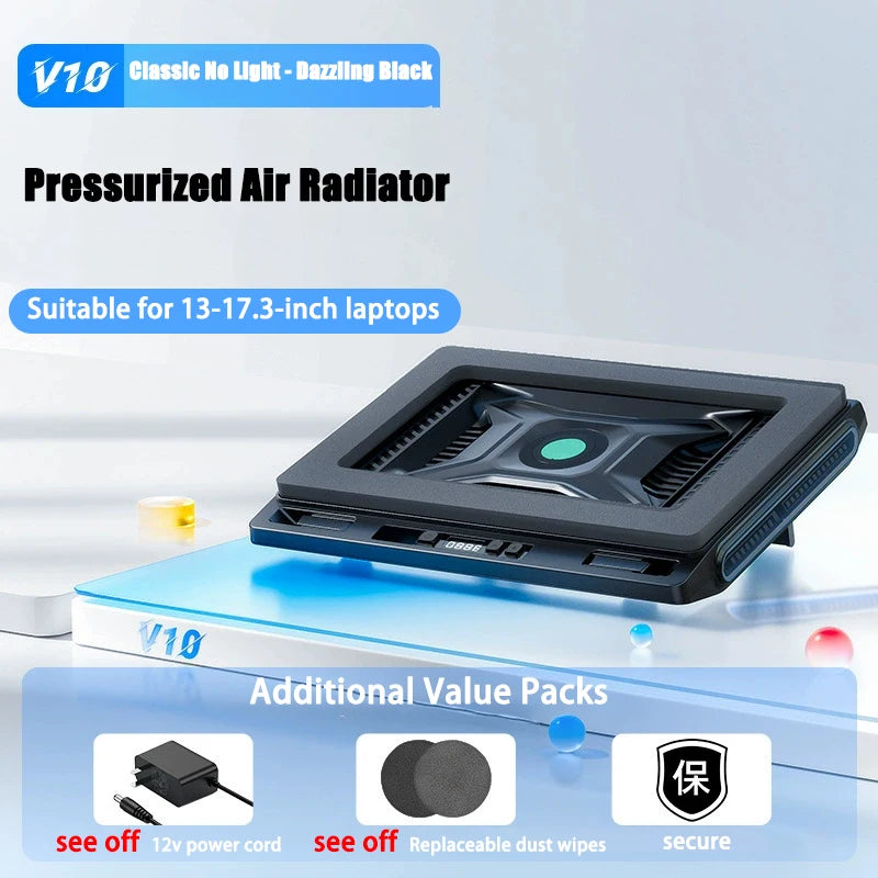 RGB Laptop Cooling Stand Black with Turbo Fan USB Hub