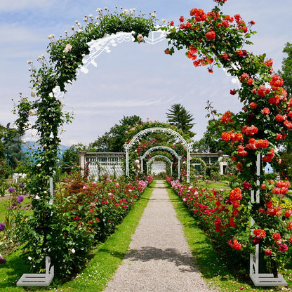 Large White Wedding Arch Backdrop Metal Pergola Stand