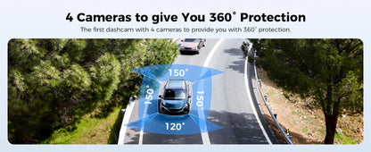 M660 4CH Dash Cam with Front Rear Inside Cameras
