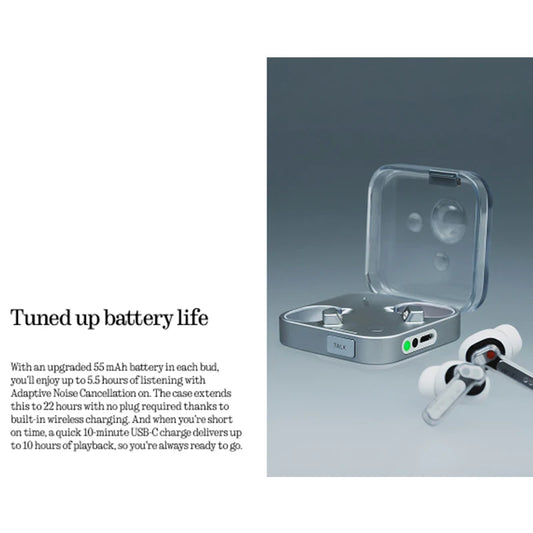 Bluetooth Earbuds Black 12mm Drivers Active Noise Cancelling