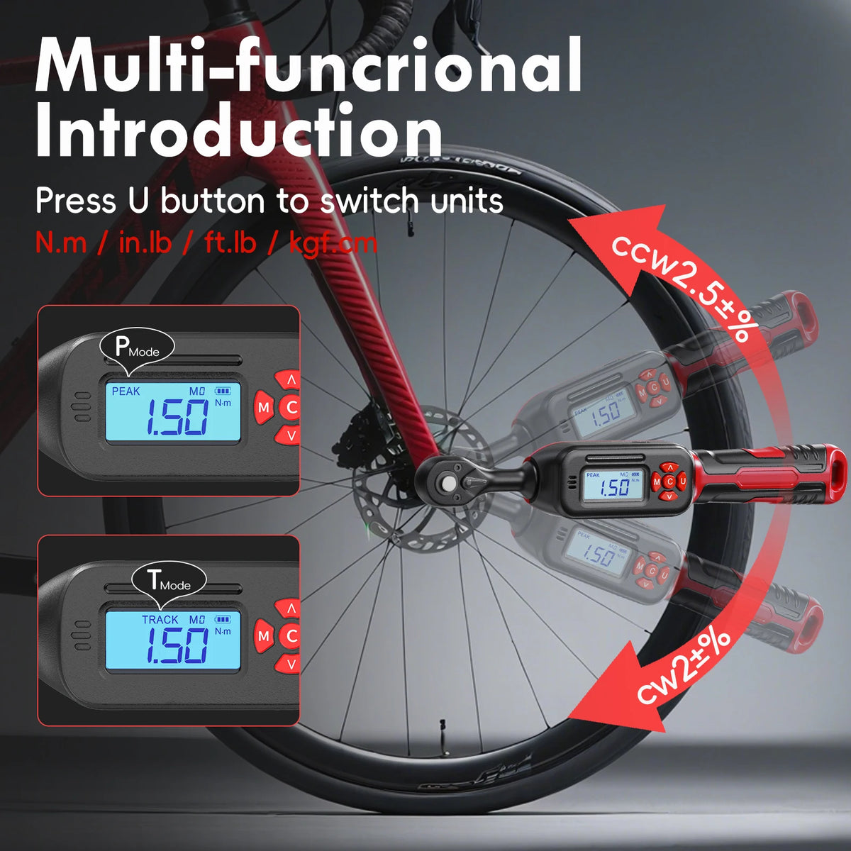 Precision Digital Torque Wrench ±2% Accuracy with Buzzer