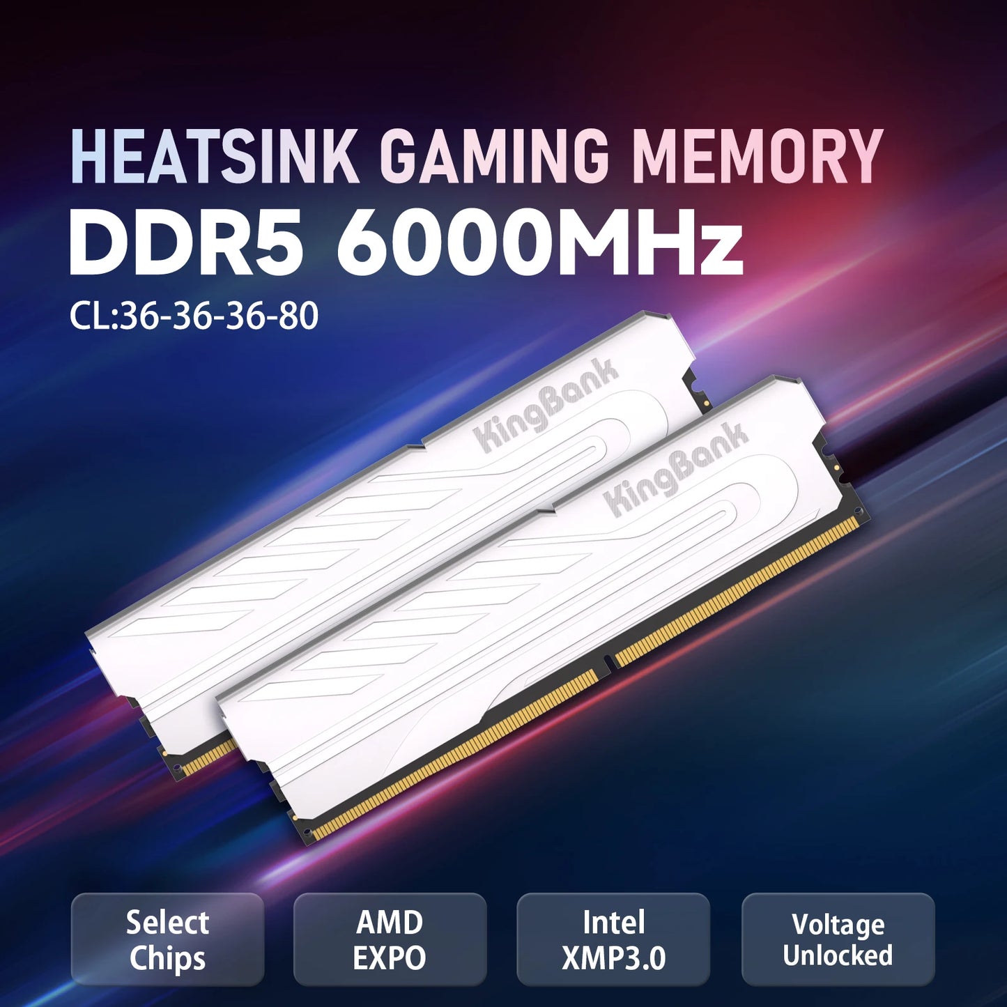 16GB DDR5 6000MHz High Speed RAM for Gaming Computers