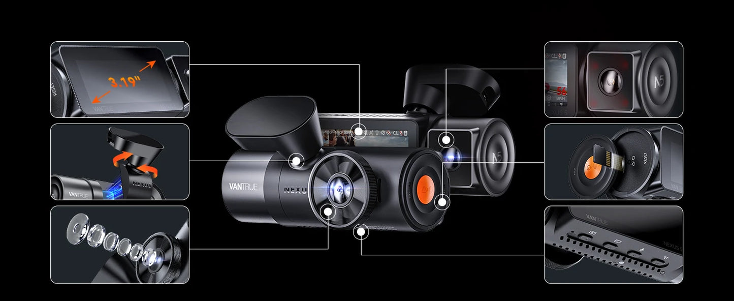 N5 4-Camera Car Dash Cam 2.7K HD