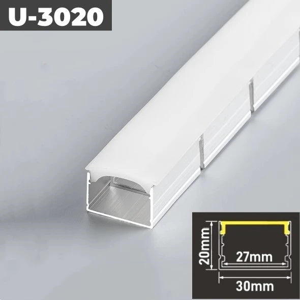 1m LED Aluminum Channel with Silicone Diffuser 10 Pack