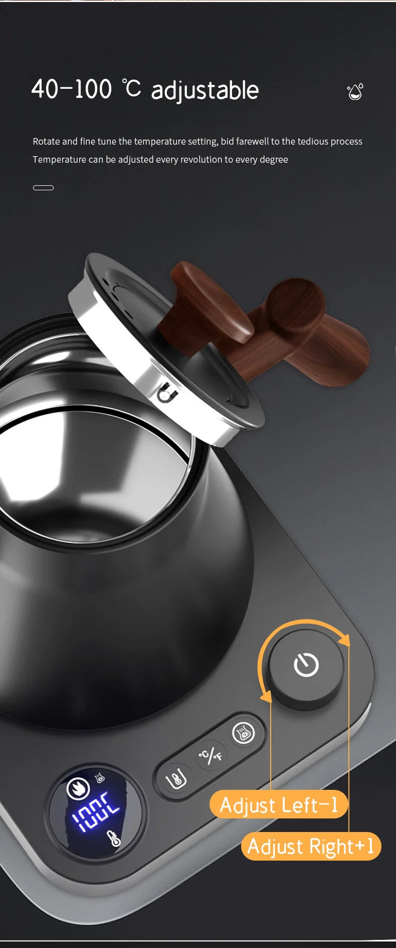 1200W Smart Gooseneck Kettle with Temperature Control