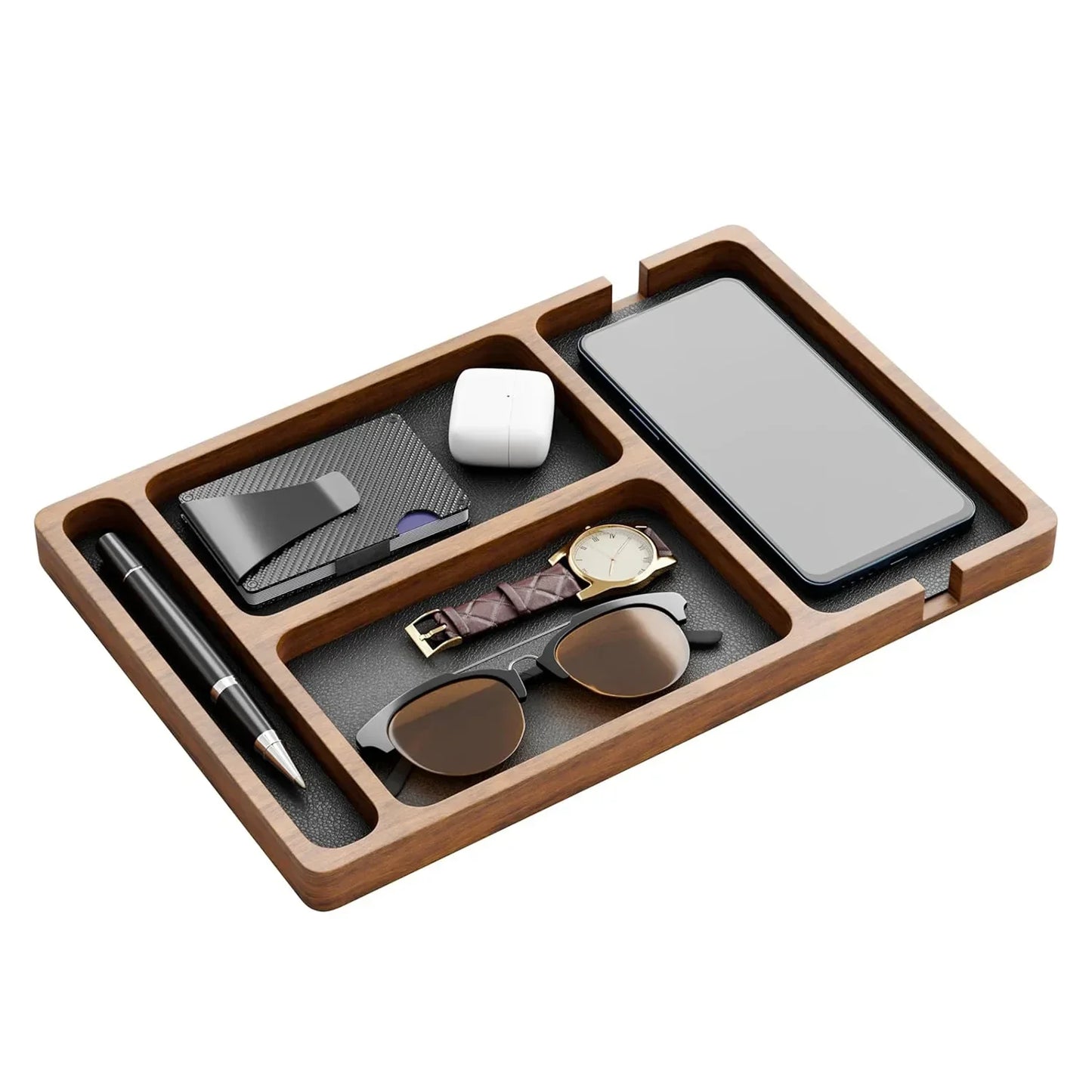 Wooden Desktop Organizer with 30 Compartments