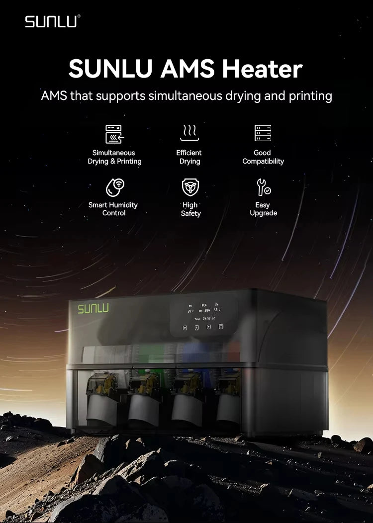 AMS Filament Heater 70°C Drying with Dual-Duct Heating