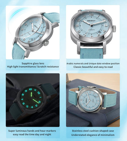 Classic Automatic Watch for Women with Sapphire Glass Red