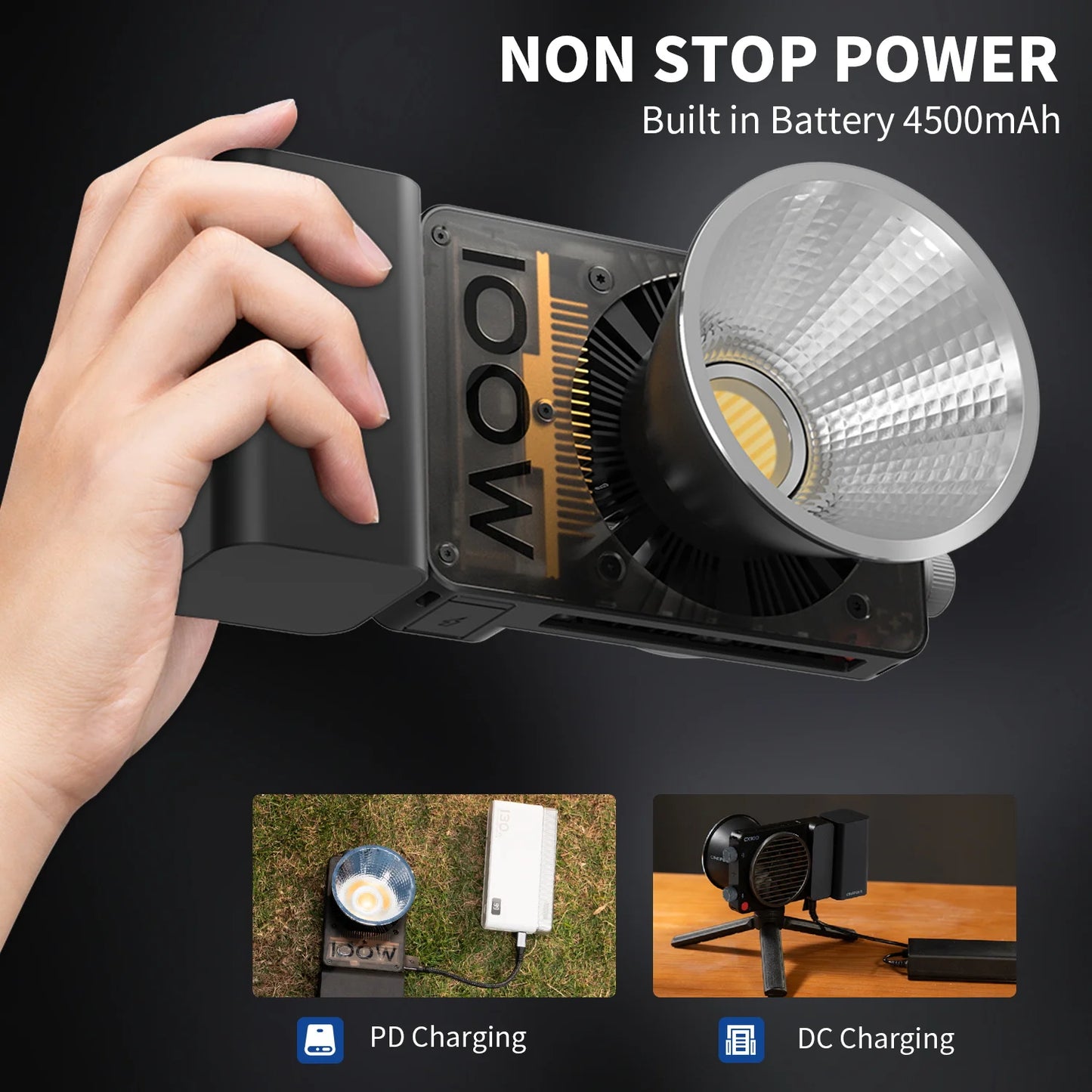 Handheld 100W Rechargeable LED Photography Fill Light