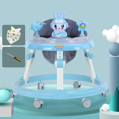 Foldable Musical Baby Walker 6 Wheel Adjustable