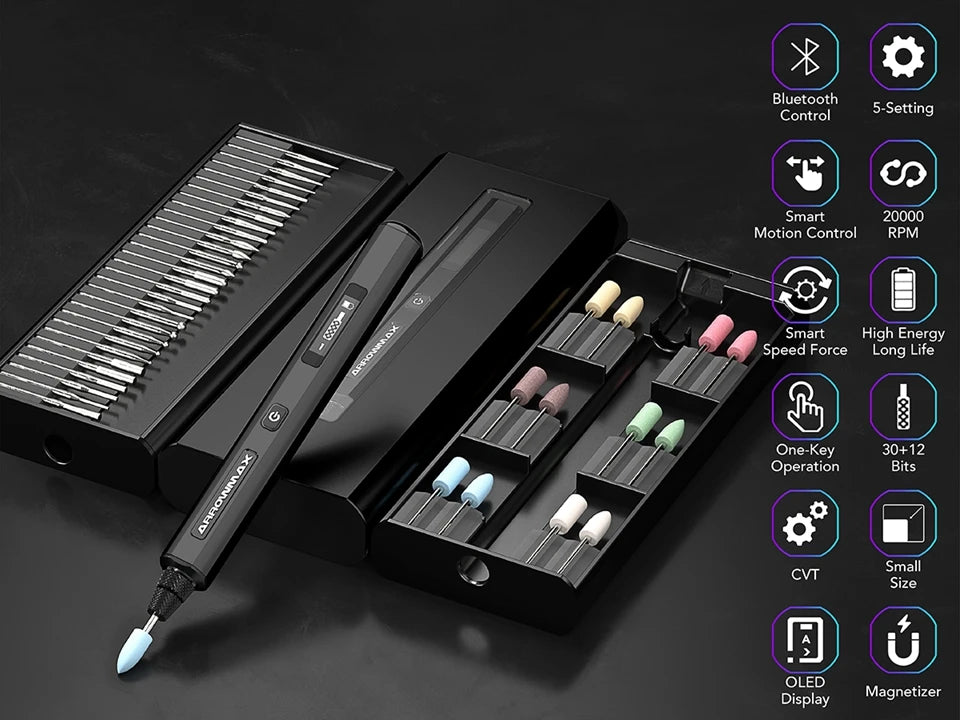 SGS Pro Black Cordless Electric Engraving and Rotary Tool Set