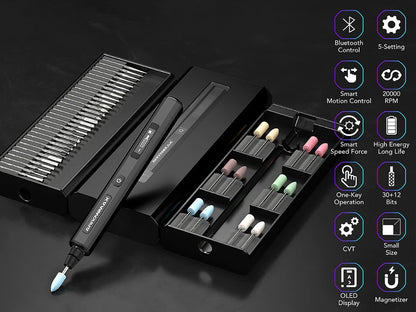 SGS Pro Black Cordless Electric Engraving and Rotary Tool Set
