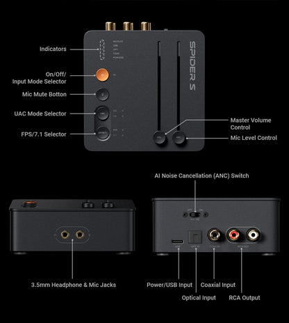 Gaming DAC Amp CS43131 Footstep Enhancement USB Sound Card
