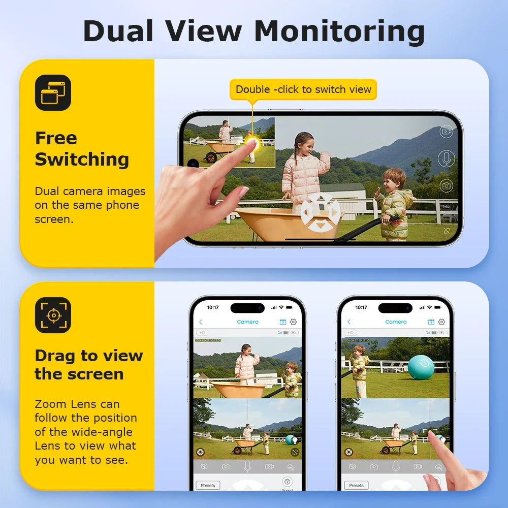 Smart Dual Screen WiFi Camera with PIR Motion Detection